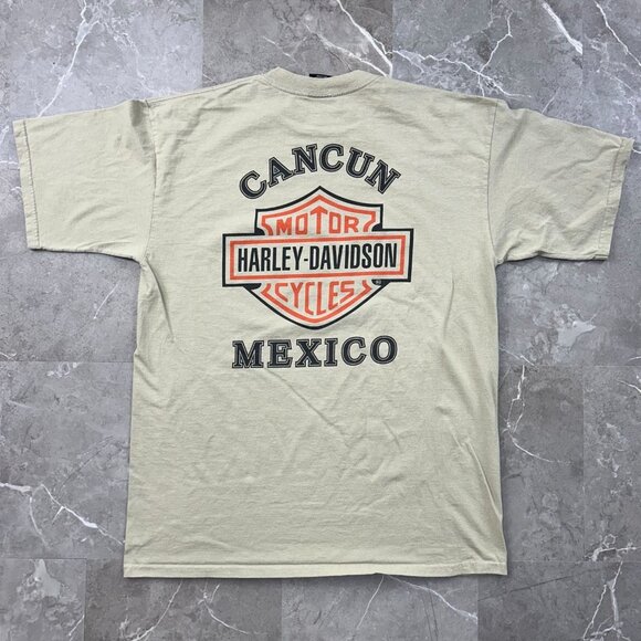 90s Vintage Harley Davidson Graphic Tee Mens XL Cancun Short Sleeve Goodbye - Picture 4 of 9
